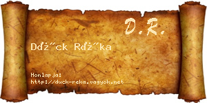 Dück Réka névjegykártya