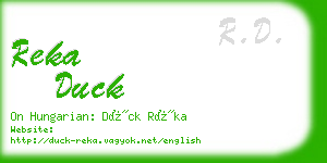 reka duck business card